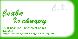 csaba krchnavy business card